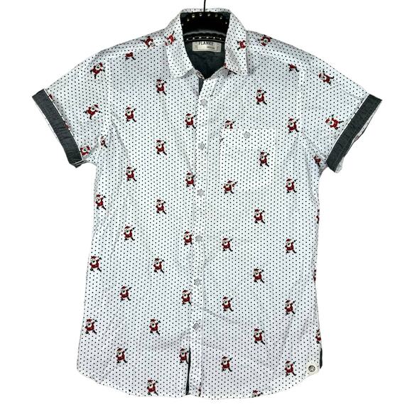 Free Planet Christmas Santa Dabbing Polka Dot Shirt Medium - Picture 11 of 11